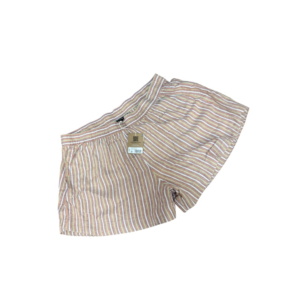 Patagonia Island Hemp Striped Shorts XL Pink Orange Green Pastel New With Tags